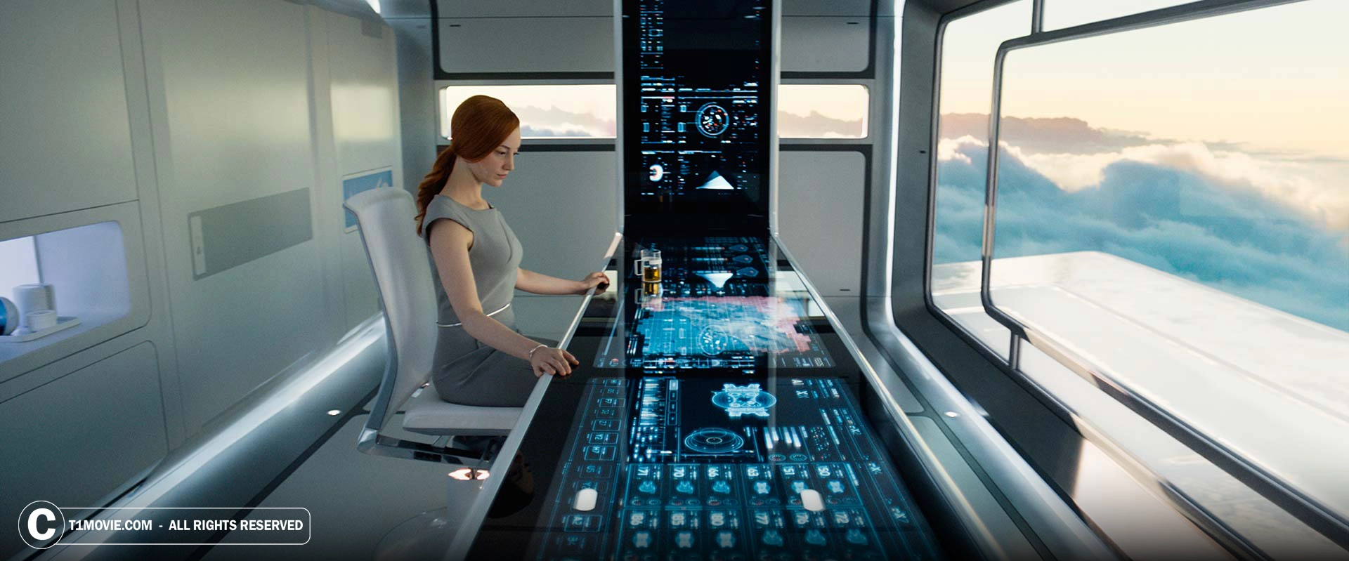 ویکتوریا در حال ارتباط با Tet در فیلم Oblivion